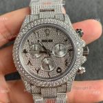 Replica Watch JVS Factory Rolex Daytona Iced out Watch Ss Arabic Scripts Markers 904L 7750 Chronograph